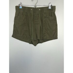 Gap Shorts Womens M Green Linen Blend Pull On Utility Elastic Waist Casual